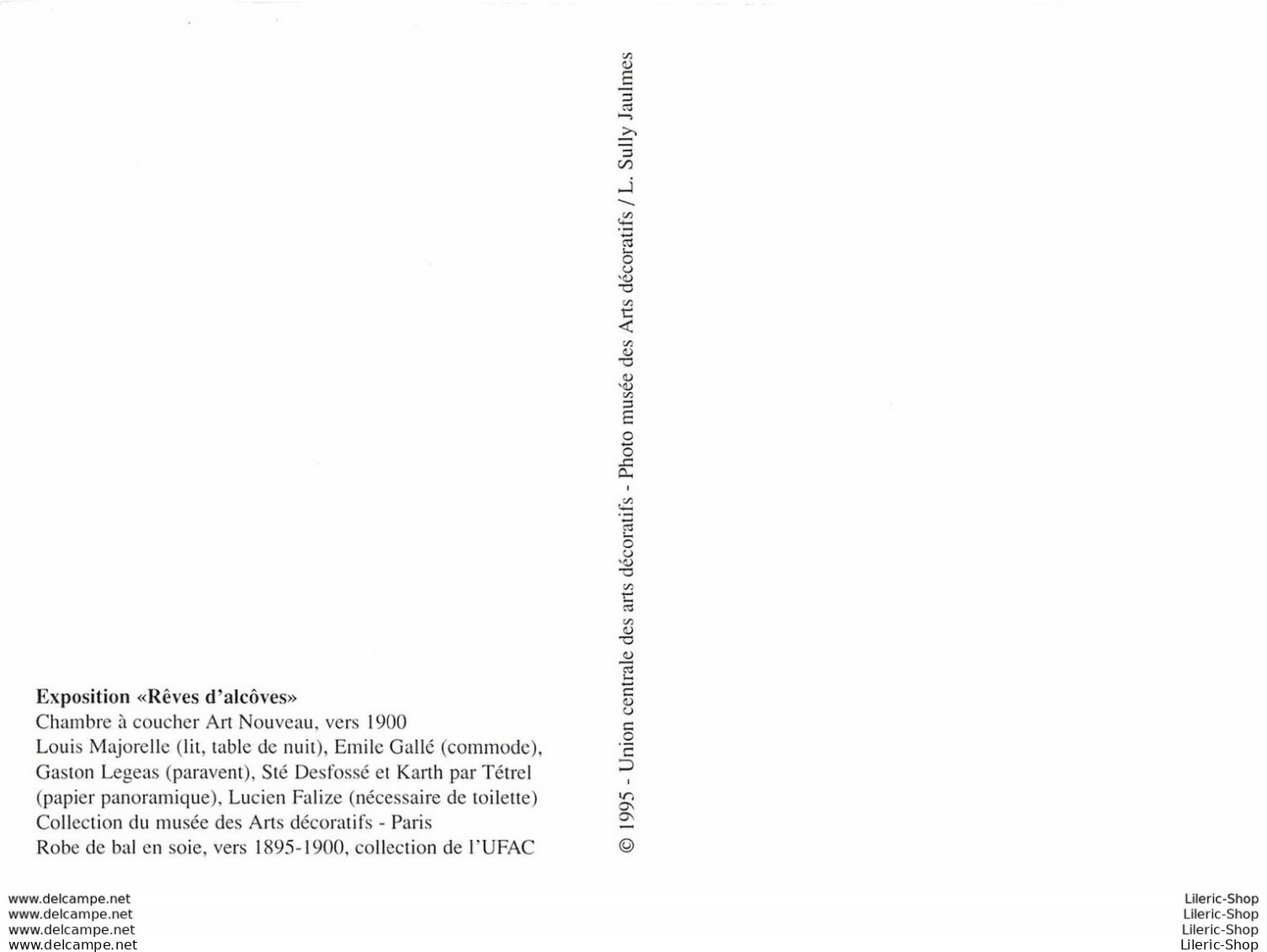 LOT DE 6 CPM 1995 -MUSÉE DES ARTS DÉCORATIFS -EXPOSITION " RÊVES D'ALÔVES " -PHOTOGRAPHE LAURENT SULLY JAULMES ♥♥♥ - Museum