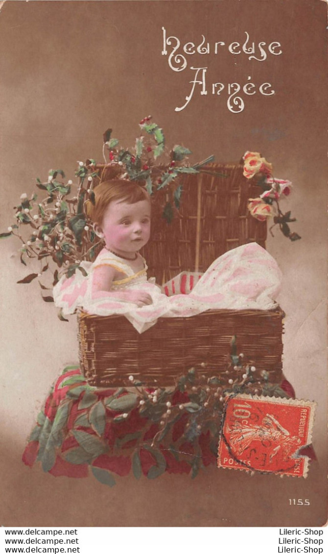 Nouvel An - Heureuse Année - Enfant Malle Osier Houx Cpa ± 1910 ♦♦♦ - New Year