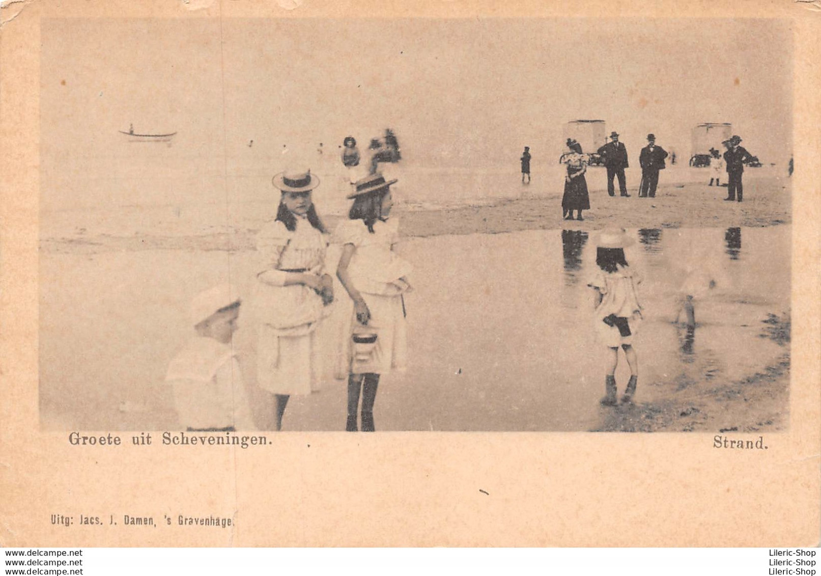 HOLLAND►ZUID-HOLLAND►CPA►PRÉCURSEUR►±1903► GROETE UIT SCHEVENINGEN AAN'T STRAND UNUSED ♣♣♣ - Scheveningen