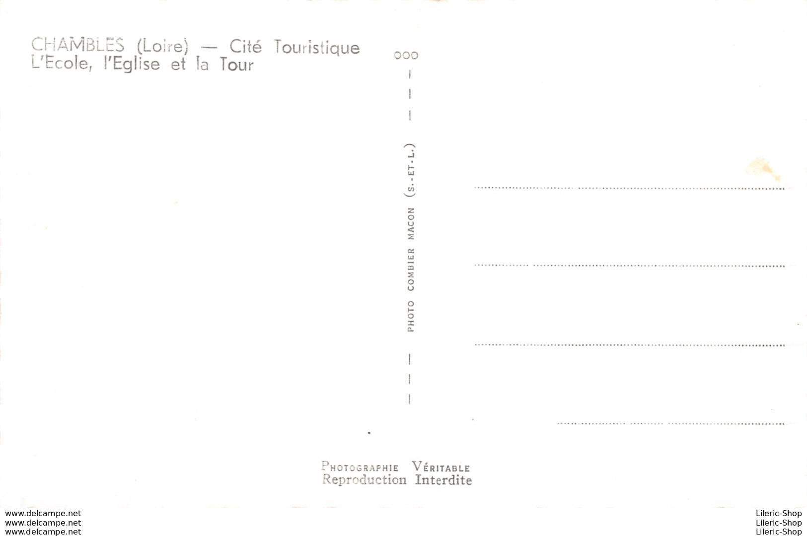 [42] CHAMBLES -L'ÉCOLE►L'ÉGLISE►LA TOUR IXème S.►PHOTO.COMBIER CPSM ± 1950 ♥♥♥ - Sonstige & Ohne Zuordnung