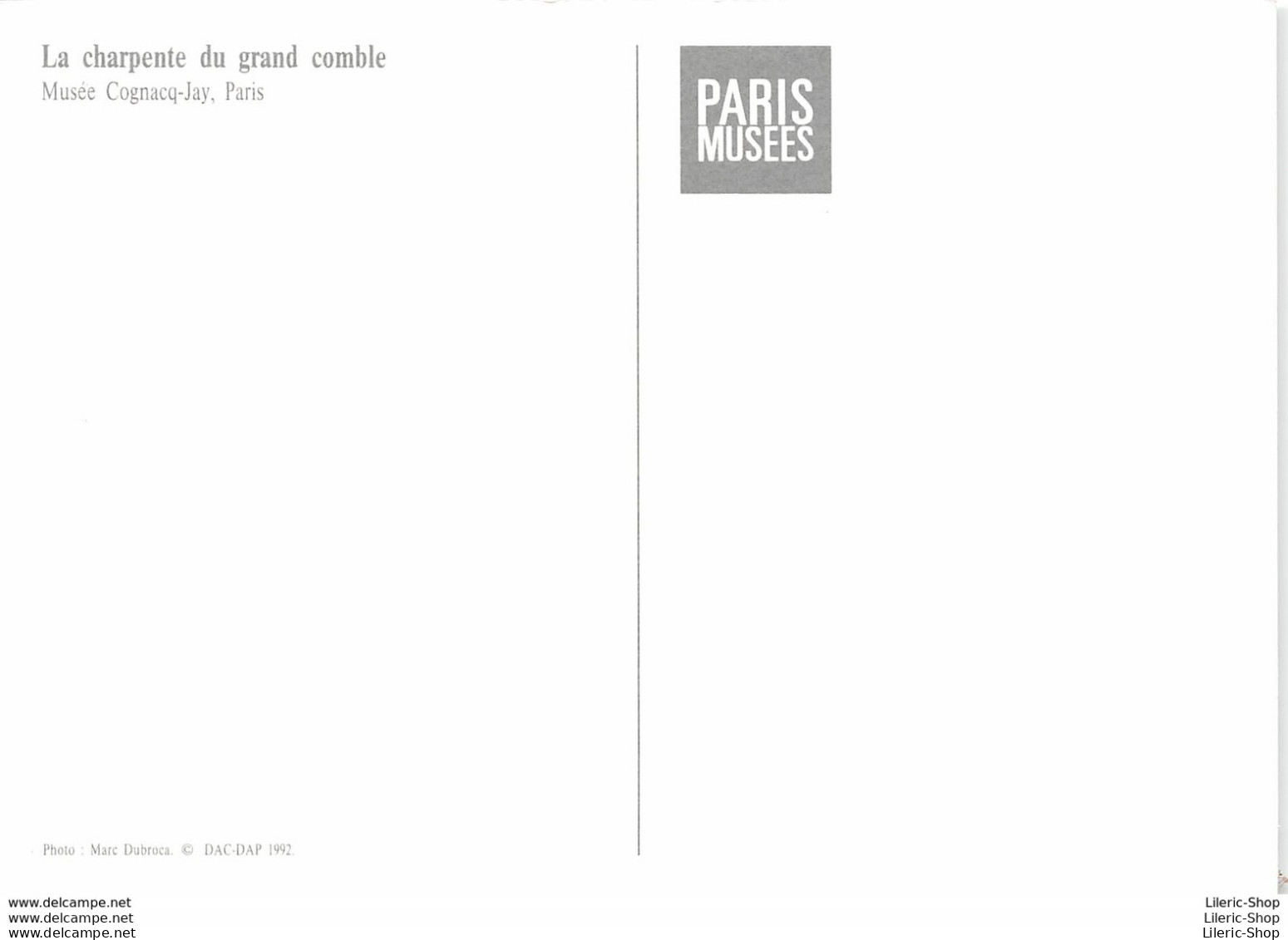 [75] PARIS -MUSÉE COGNACQ-JAY►LOT DE 2 CPM►SALLE MARIE LECZINSKA►LE GRAND COMBLE ♥♥♥ - Museos