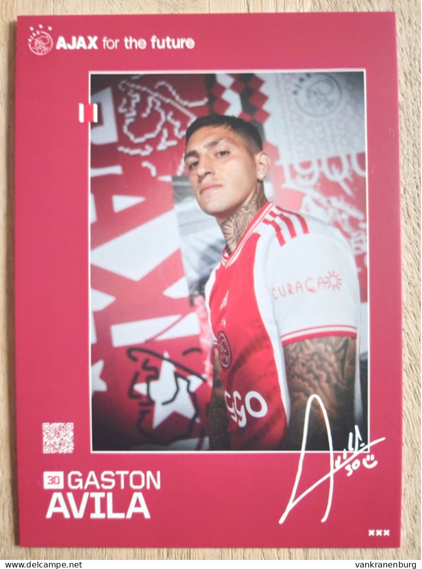 Card Gaston Avila - Ajax Amsterdam - 2023-2024 - Football - Soccer - Voetbal - Fussball - Antwerp Boca Juniors - Fútbol