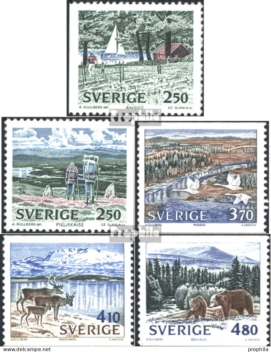 Schweden 1582-1586 (kompl.Ausg.) Postfrisch 1990 Nationalparks - Unused Stamps