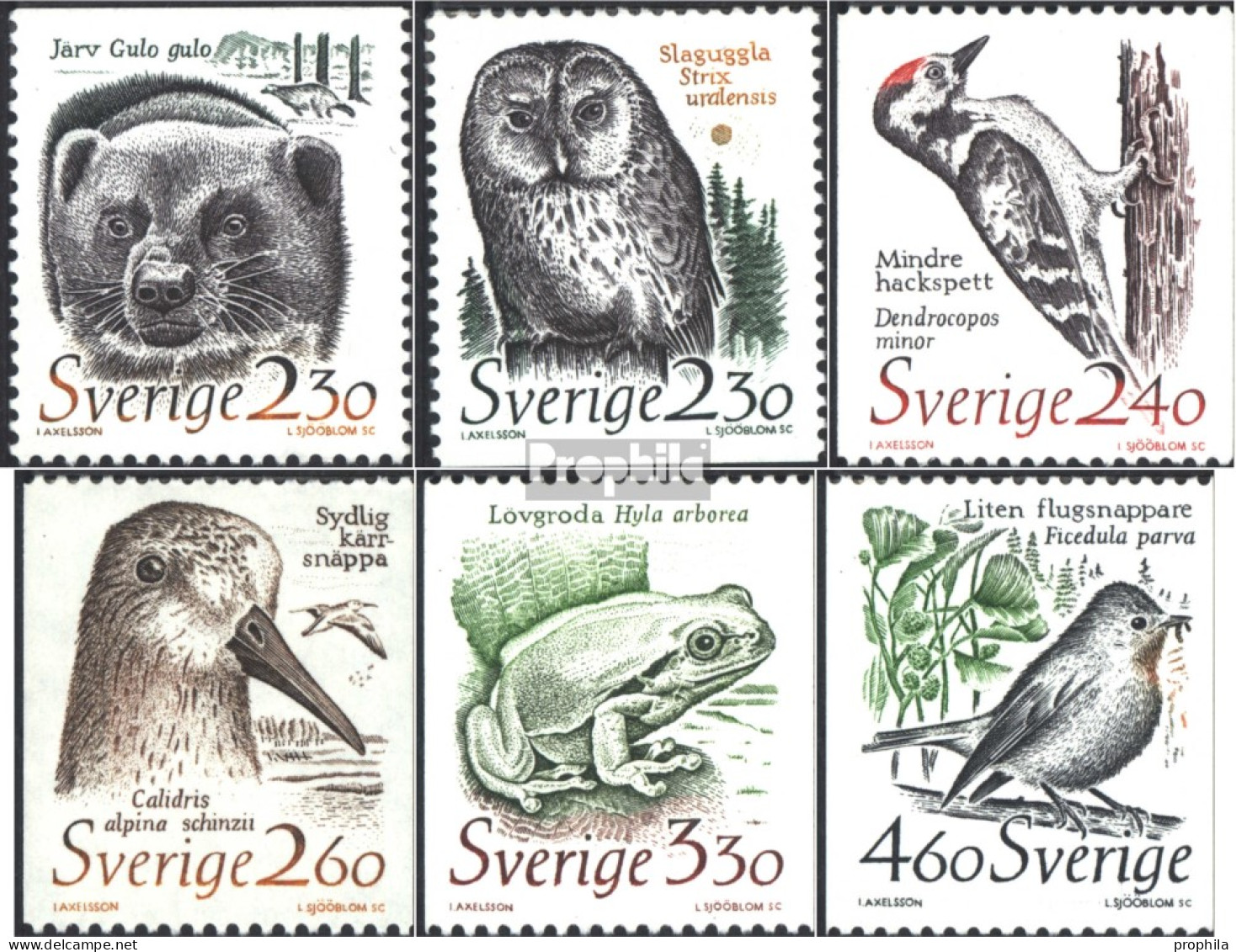 Schweden 1520-1525 (kompl.Ausg.) Postfrisch 1989 Gefährdete Tiere - Unused Stamps