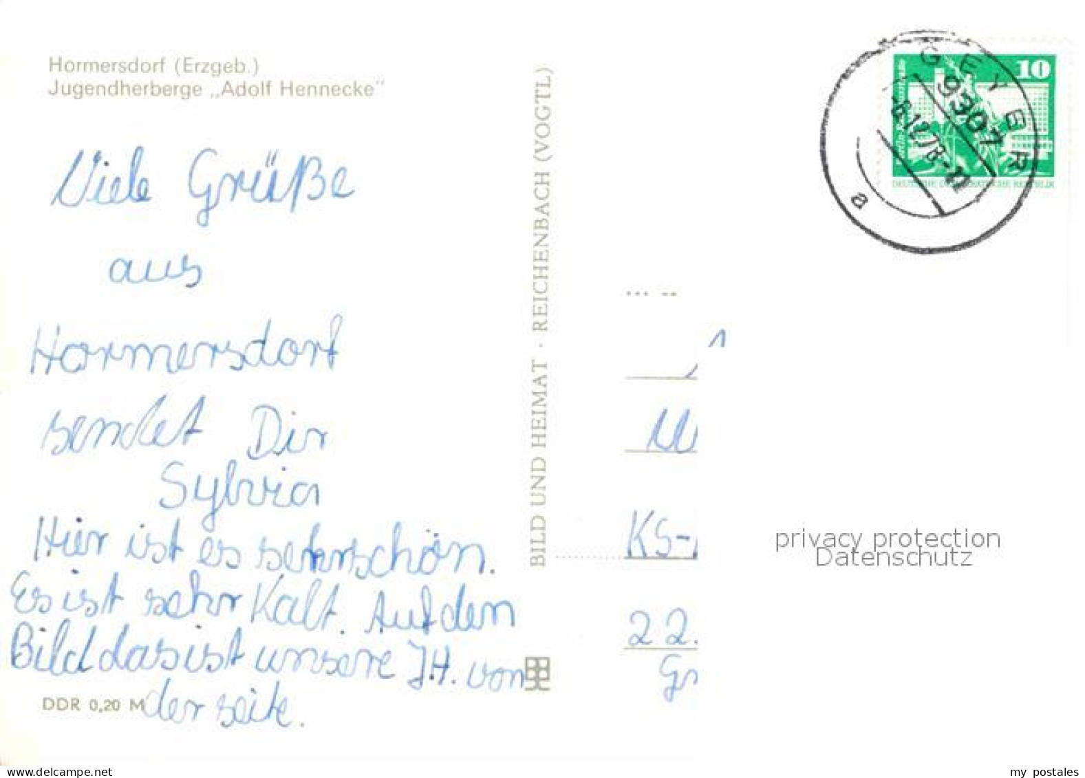 72681428 Hormersdorf Erzgebirge Jugendherberge Adolf Hennecke  - Autres & Non Classés