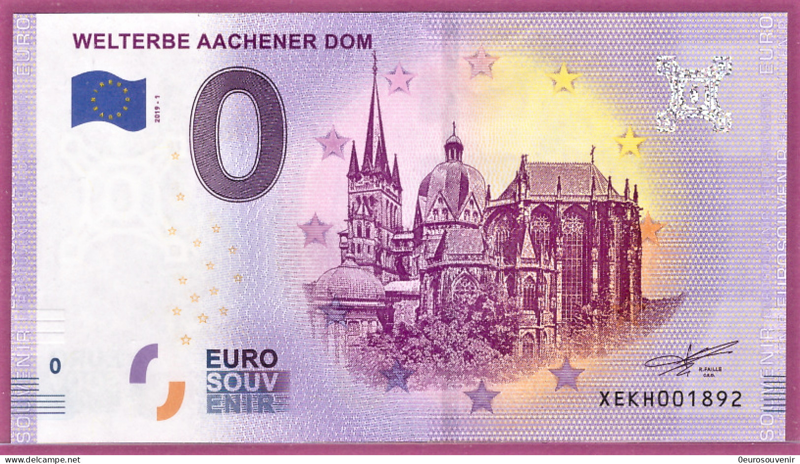 0-Euro XEKH 2019-1 WELTERBE AACHENER DOM - Essais Privés / Non-officiels
