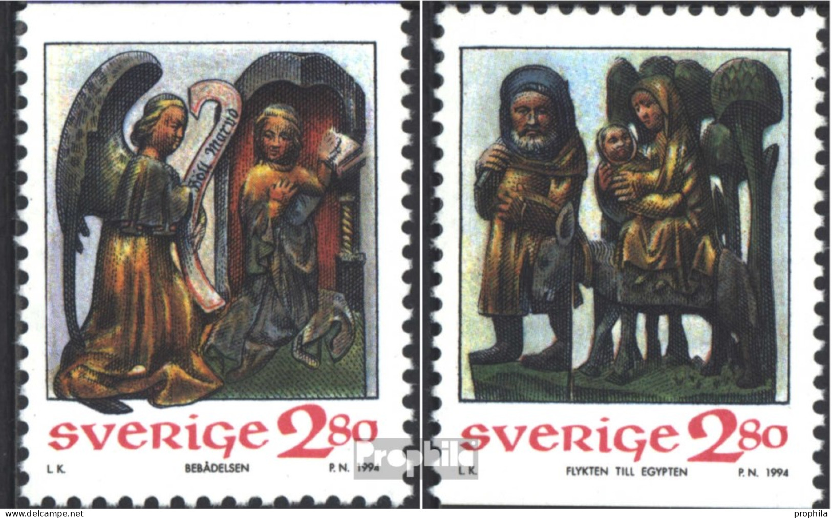 Schweden 1857-1858 (kompl.Ausg.) Postfrisch 1994 Weihnachten - Ungebraucht