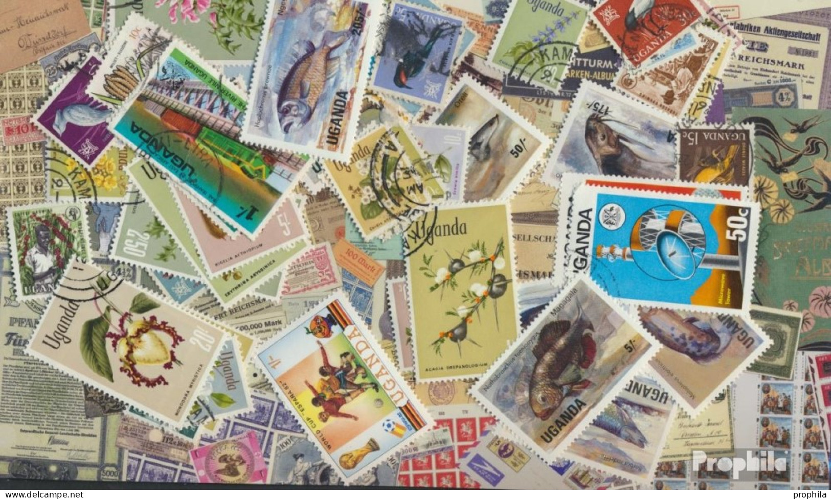 Uganda Briefmarken-50 Verschiedene Marken - Ouganda (1962-...)