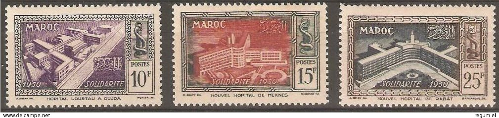 Maroc  302/304 * Charnela. 1951 - Morocco (1956-...)