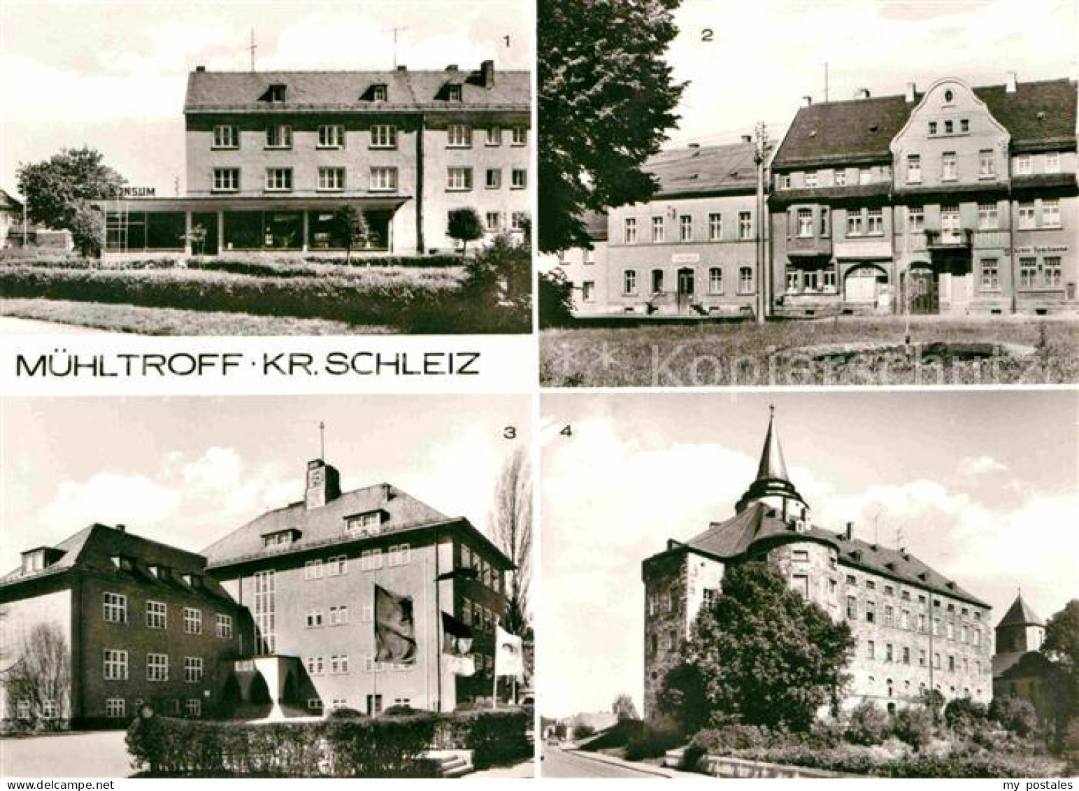 72680984 Muehltroff Kreis Schleiz August-Bebel-Platz Schloss Und Schule  - Autres & Non Classés