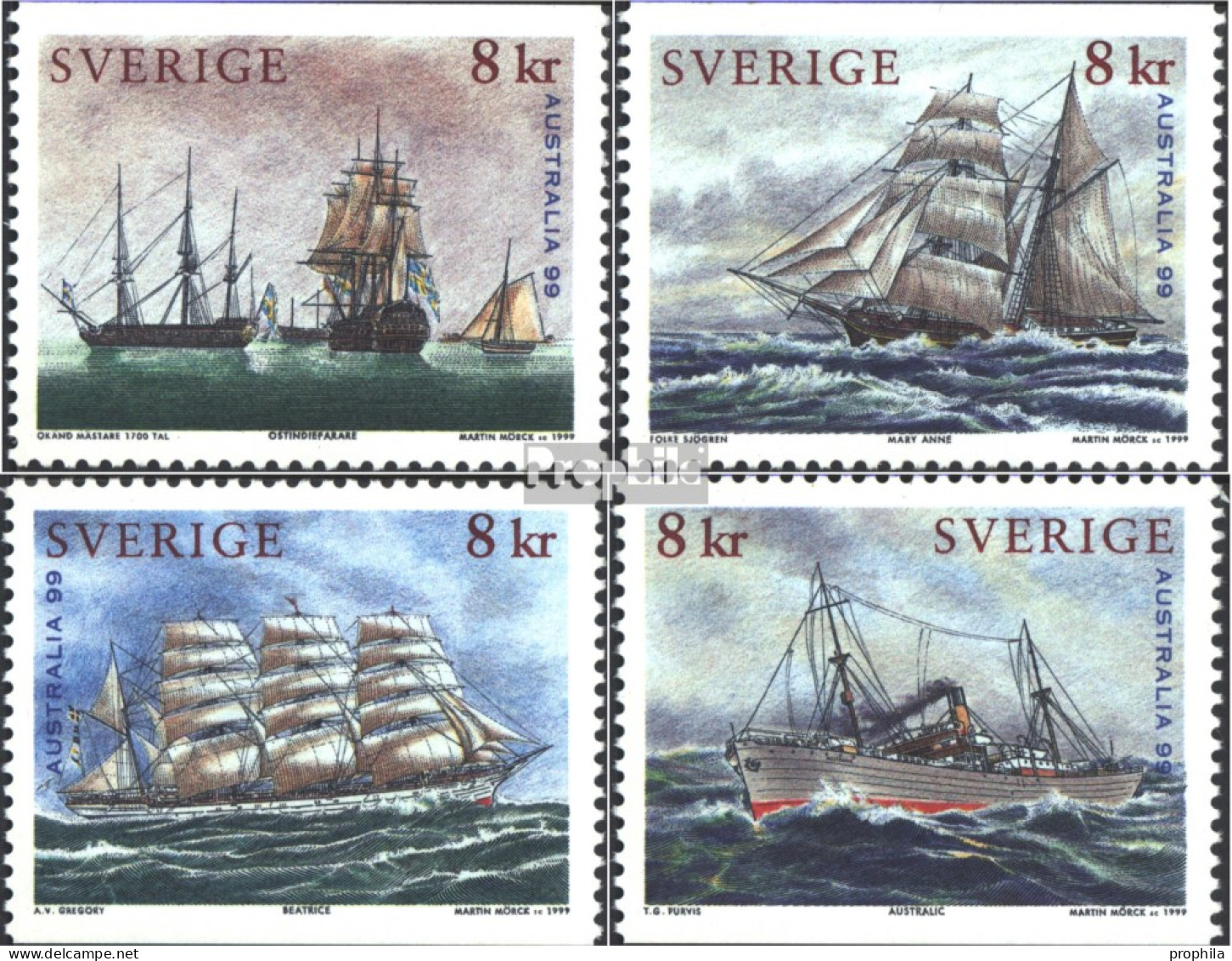 Schweden 2098-2101 (kompl.Ausg.) Postfrisch 1999 Seefahrt - Ongebruikt