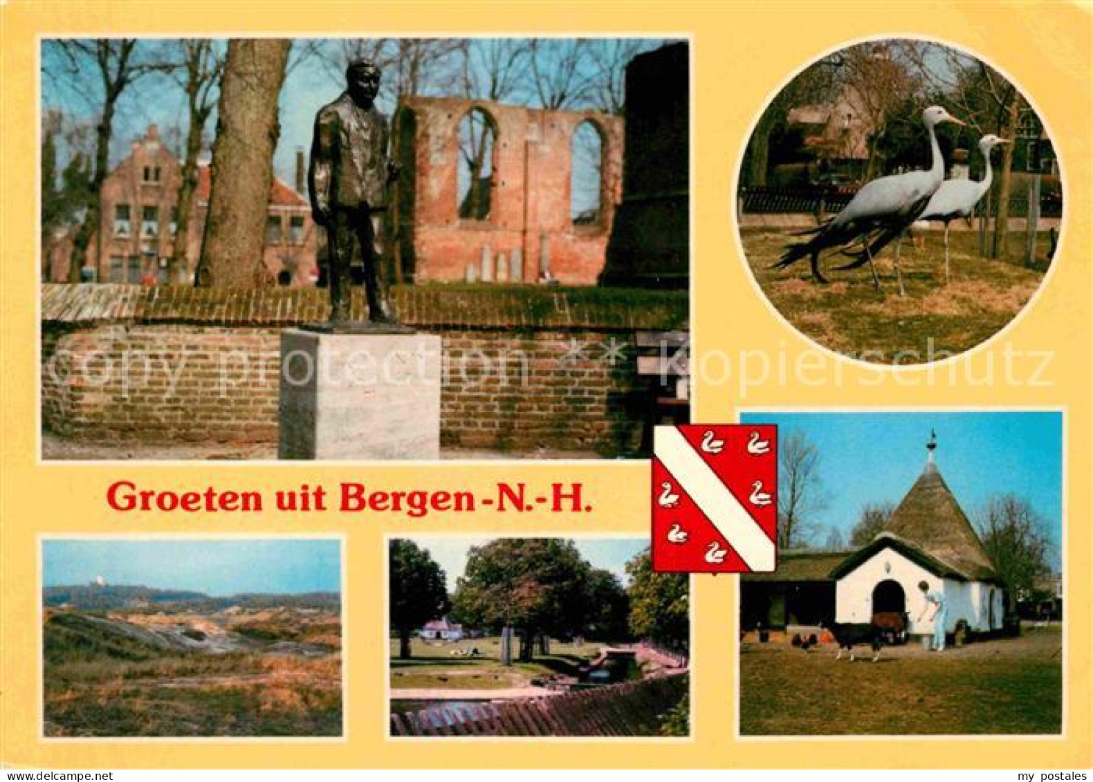 72679612 Bergen Nordholland Denkmal Statue Stoerche Kirche Landschaftspanorama B - Other & Unclassified