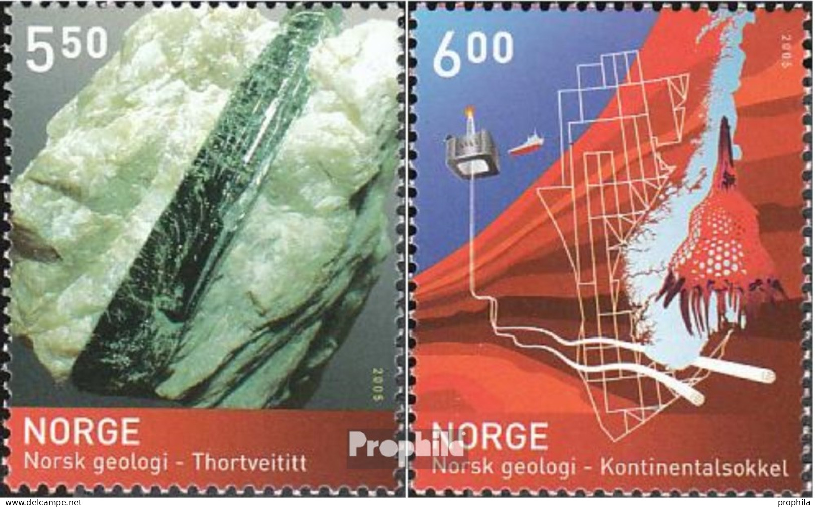 Norwegen 1552-1553 (kompl.Ausg.) Postfrisch 2005 Geologische Gesellschaft - Ungebraucht