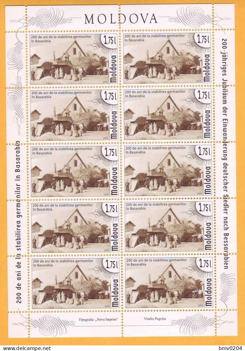 2014 Moldova Moldavie Moldau 200 Years Of Germans In Basarabia Bessarabia. Germany  Sheet Mint - Moldavie
