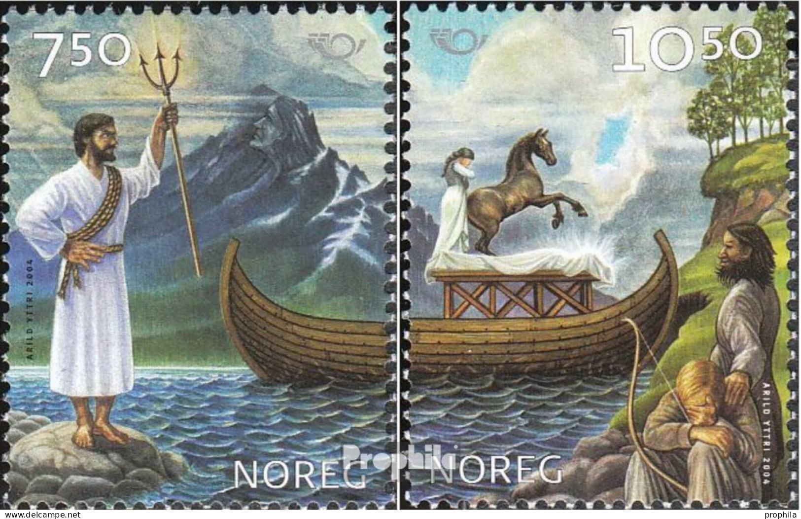 Norwegen 1500-1501 (kompl.Ausg.) Postfrisch 2004 Nordische Mythen - Unused Stamps