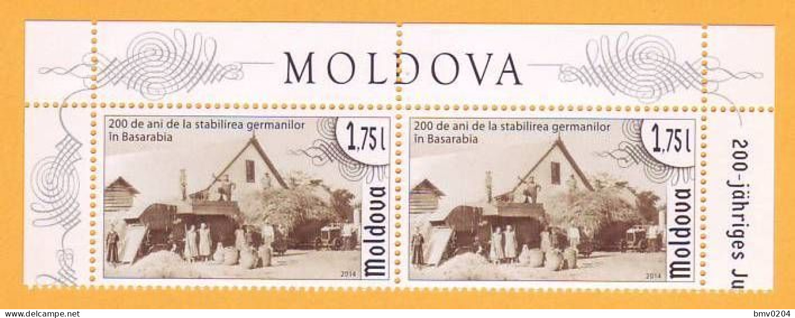2014 Moldova Moldavie Moldau 200 Years Of Germans In Basarabia Bessarabia. Germany 2v Mint - Moldova