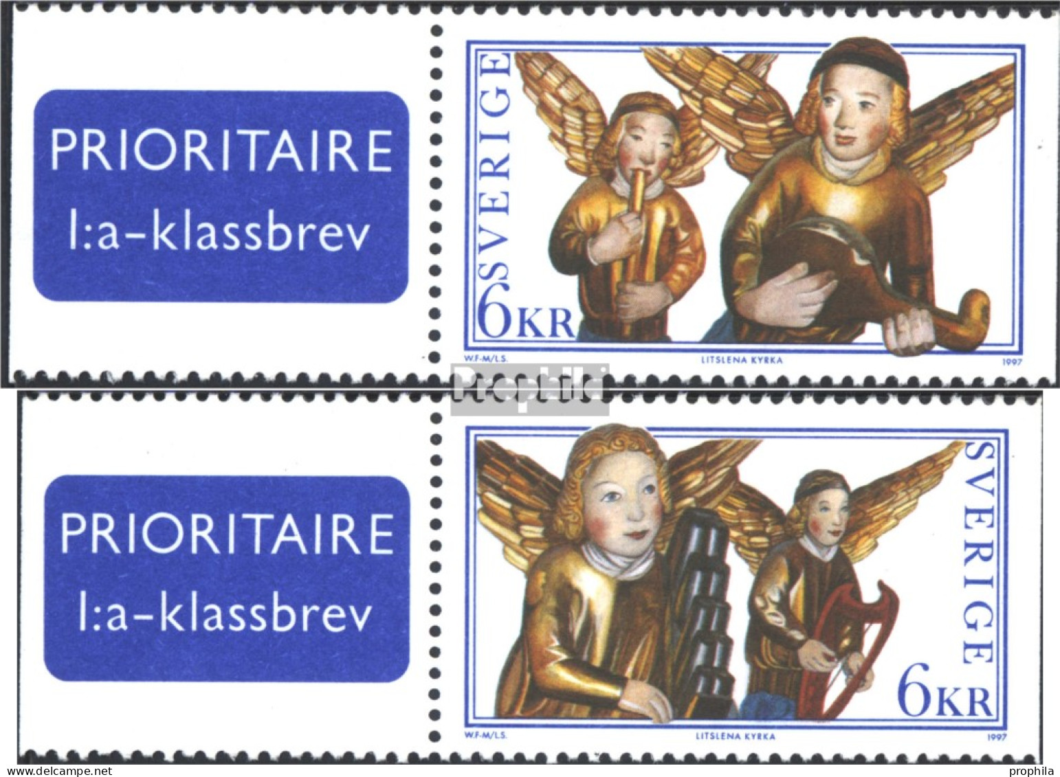Schweden 2027-2028 (kompl.Ausg.) Postfrisch 1997 Weihnachtsengel - Unused Stamps