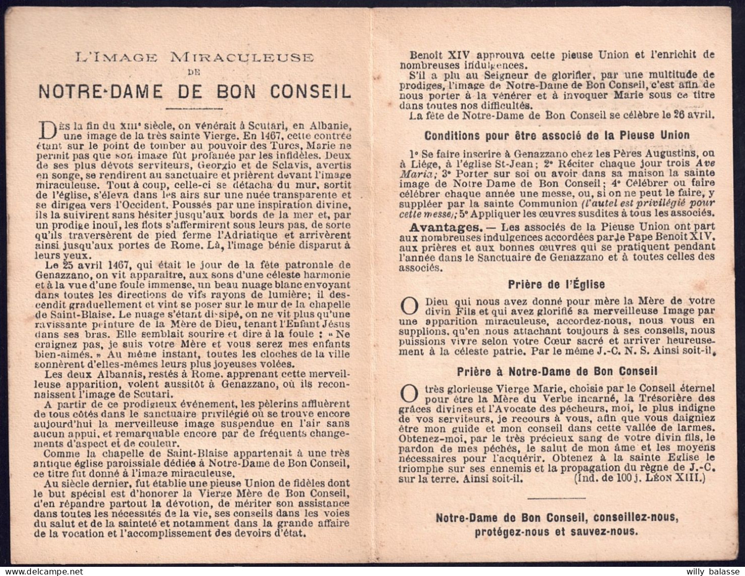 +++ Image Religieuse - Image Pieuse - Prière - Image Miraculeuse De ND De Bon Conseil - Ed. TURGIS // - Devotion Images