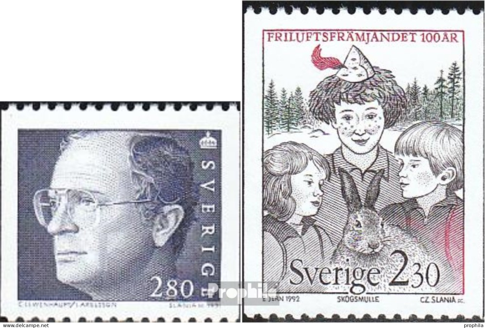Schweden 1691,1704 (kompl.Ausg.) Postfrisch 1991 Gustaf, Freiluftleben - Ongebruikt