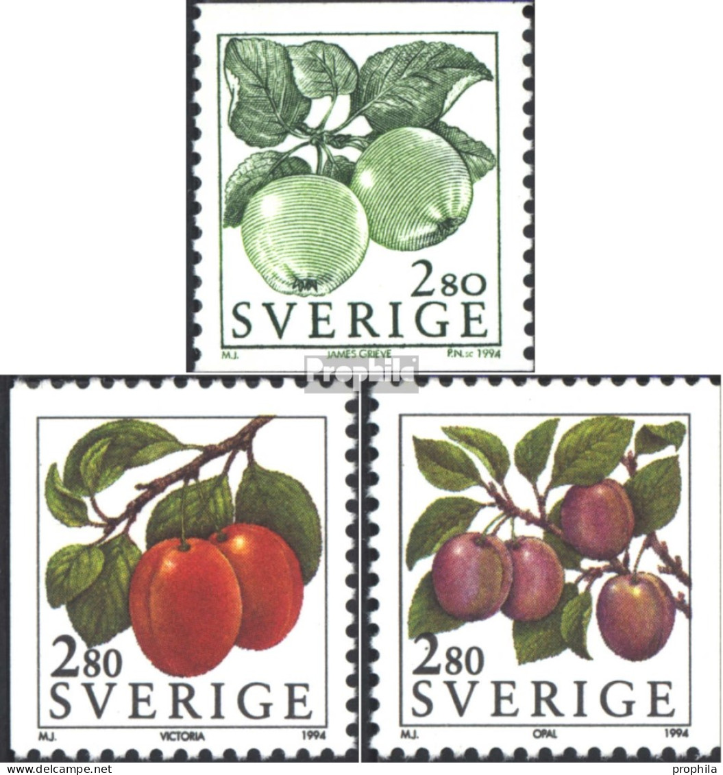 Schweden 1808-1810 (kompl.Ausg.) Postfrisch 1994 Beeren Und Früchte - Unused Stamps