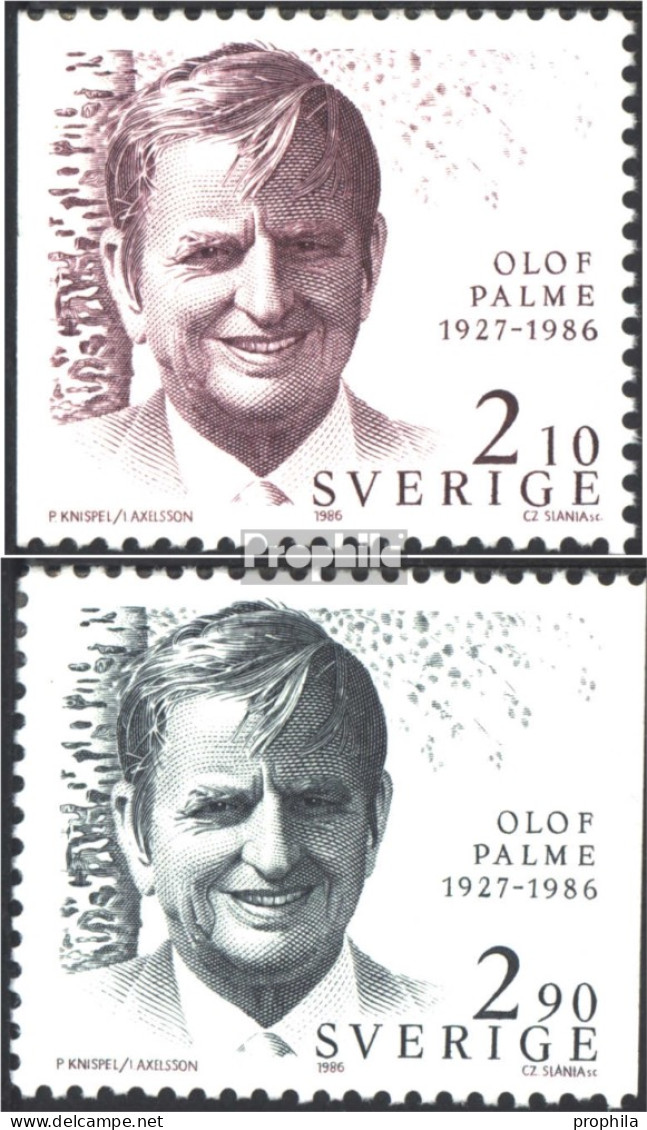 Schweden 1384-1385 (kompl.Ausg.) Postfrisch 1986 Tod Von Olof Palme - Neufs