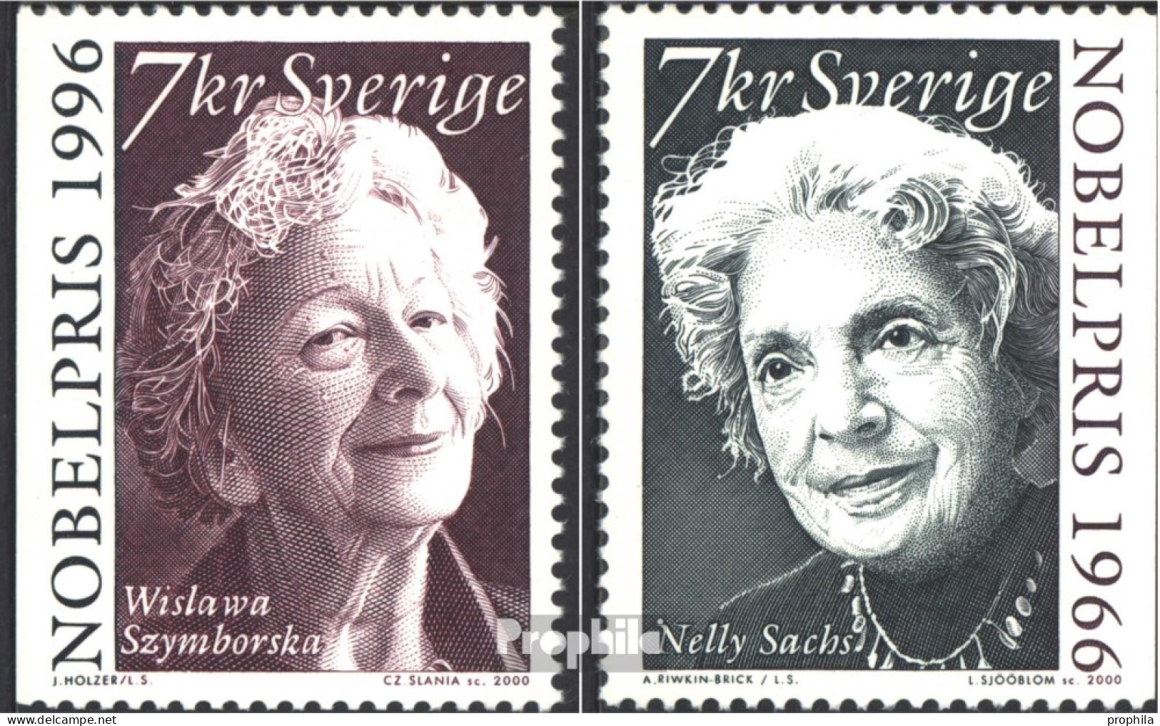 Schweden 2200-2201 (kompl.Ausg.) Postfrisch 2000 Nobelpreisträgerinnen - Unused Stamps