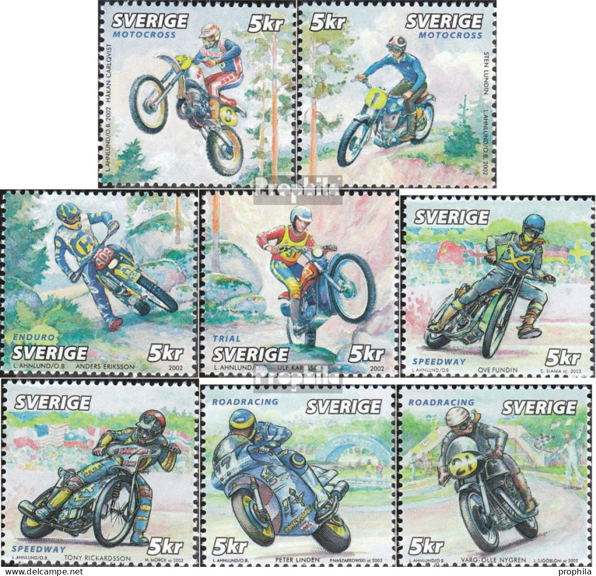 Schweden 2312-2319 (kompl.Ausg.) Postfrisch 2002 Motorrad - Ungebraucht