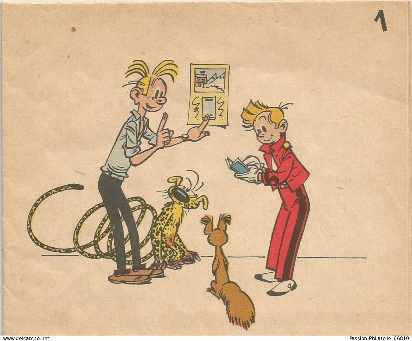 Carte Anniversaire Dépliant Pour Abonné Années 1950 Franquin Spirou Fantasio - Spirou Et Fantasio