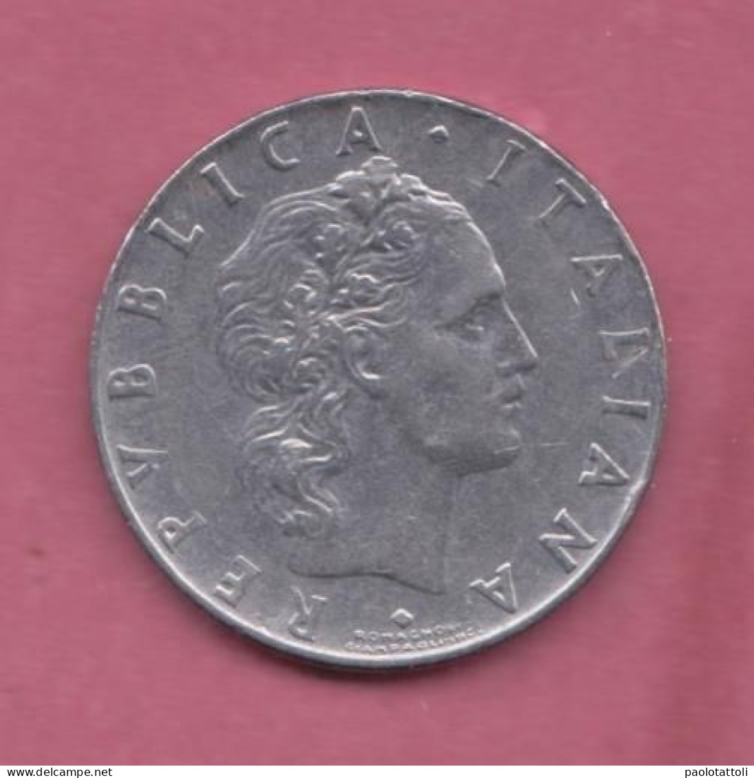 Italia, 1968- 50 Lire ( Large Type)- Acmonital- Obverse Italia Turrita. Reverse Representation Of God Vulcano- - 50 Lire