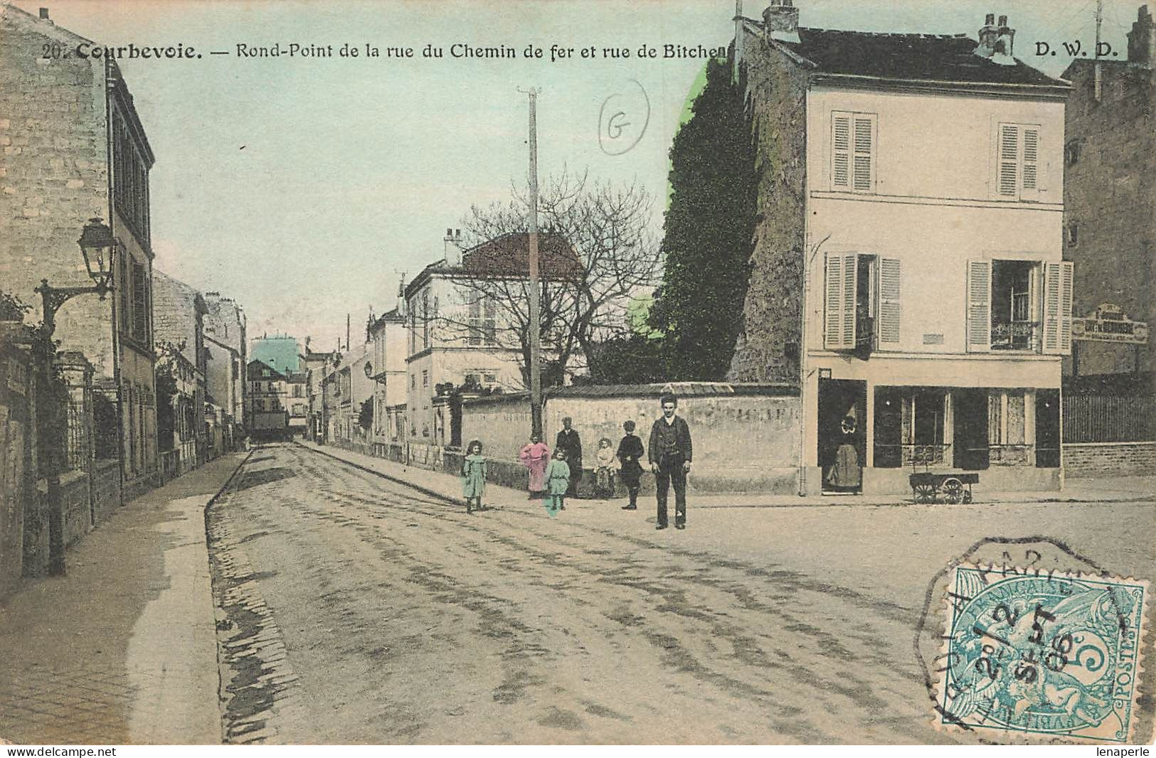 D9824 Courbevoie Rond Point De La Rue Du Chemin De Fer - Courbevoie