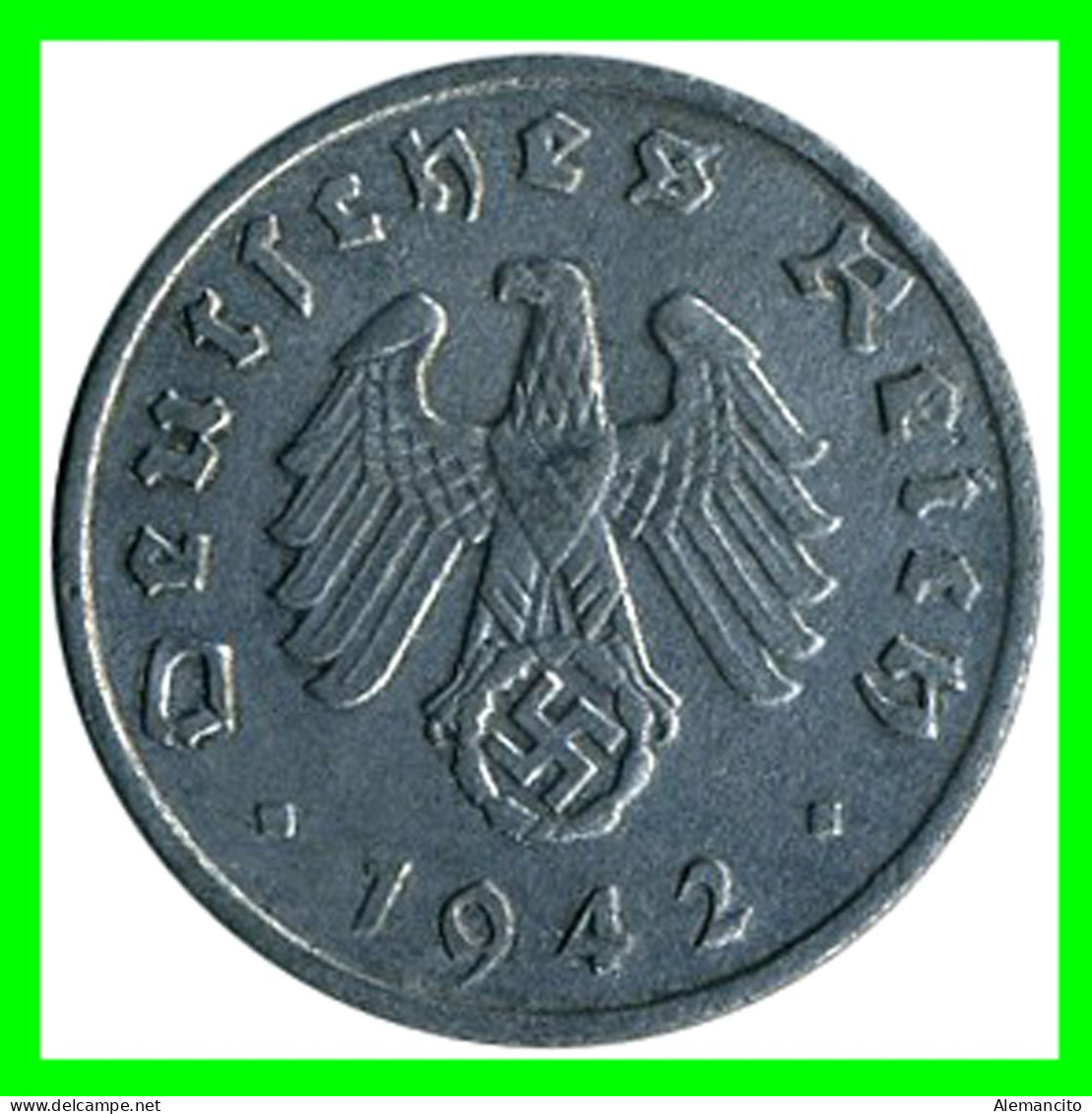 ALEMANIA - GERMANY SERIE DE 7 MONEDAS DE 1 REICHSPFNNIG TERCER REICHS ( AÑO 1942 CECAS - A - B -D - E - F - G - J ) - 1 Reichspfennig