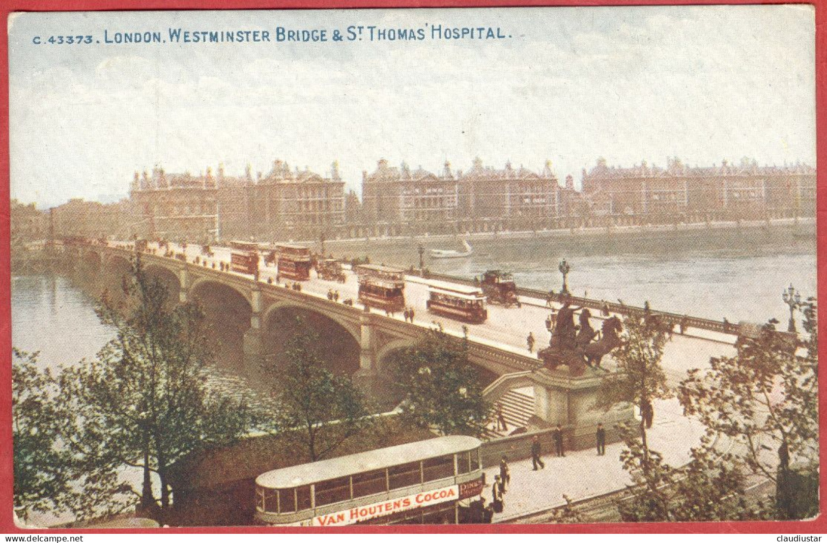 ** CARTE  WESTMINSTER  BRIDGE  -  St. THOMAS  HOSPITAL ** - Westminster Abbey