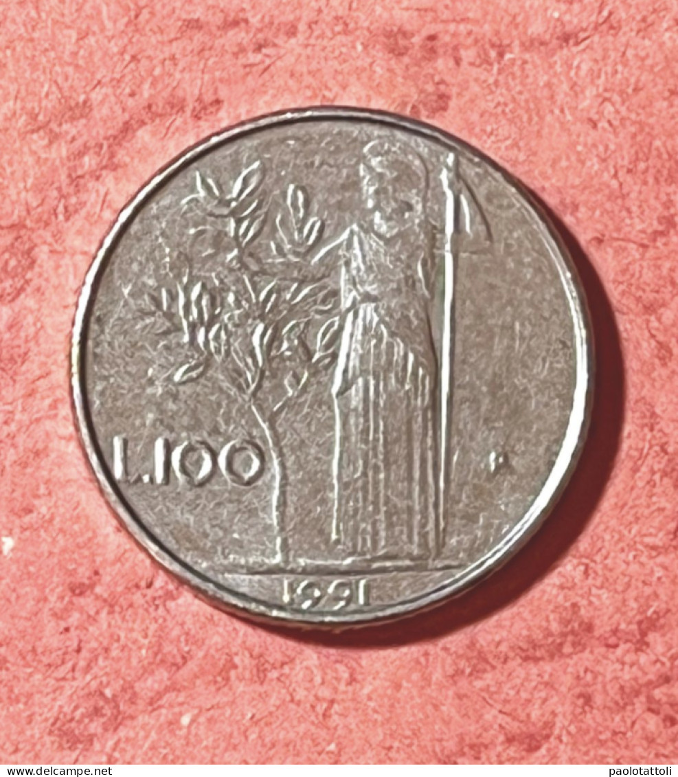 Italy, 1991- 100 Lire-  (small Type)- Acmonital- Obverse Allegory Of Italian Repubblic. Reverse Goddess Minerva- - 100 Lire