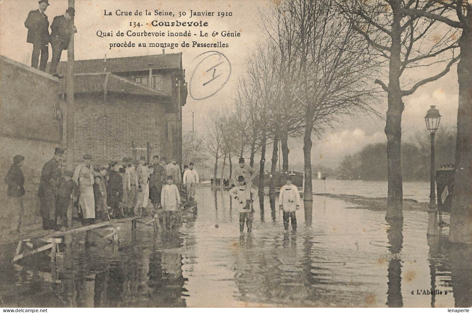 D9826 Courbevoie La Crue De La Seine - Courbevoie