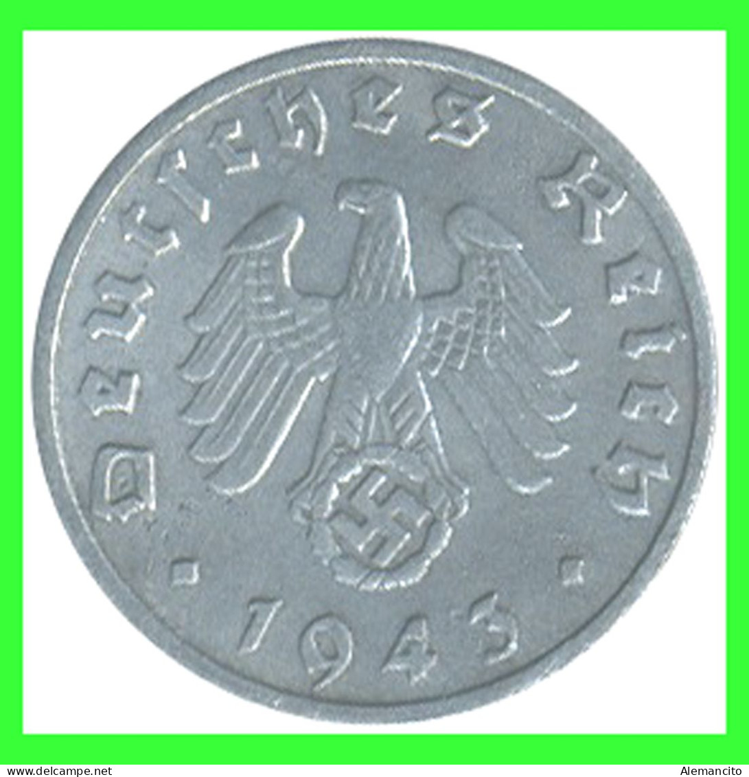 ALEMANIA - GERMANY SERIE DE 7 MONEDAS DE 1 REICHSPFNNIG TERCER REICHS ( AÑO 1943 CECAS - A - B -D - E - F - G - J ) - 1 Reichspfennig