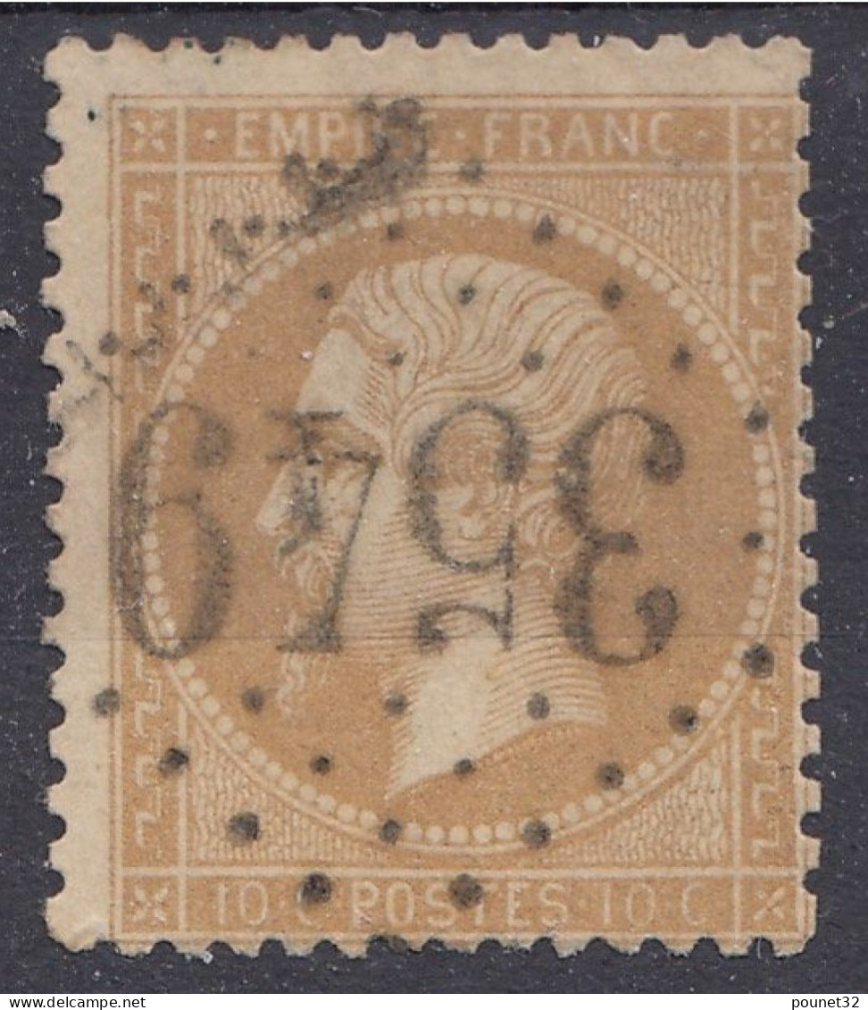 TIMBRE FRANCE EMPIRE N° 21 BELLE OBLITERATION GC 3549 St-Christophe-en-Brionnais - 1862 Napoléon III