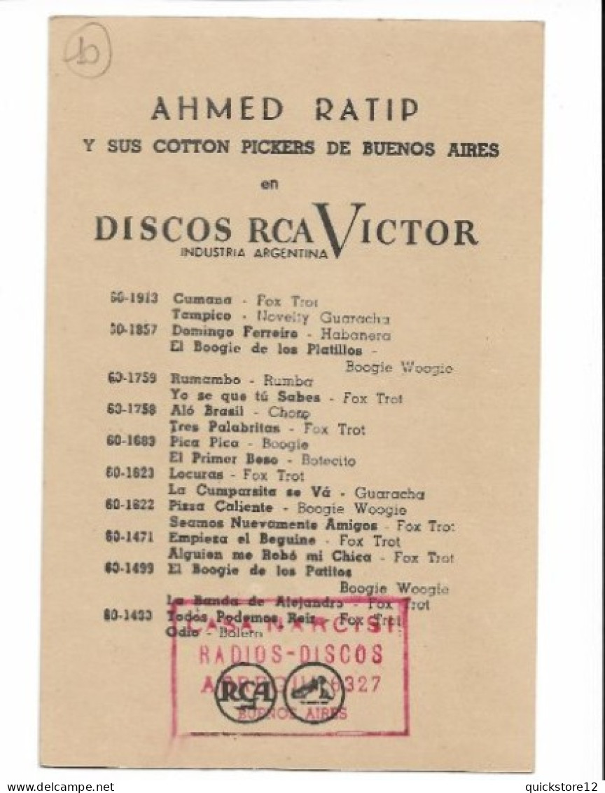 Ahmed Ratip - Discos RCA Victor - 7462 - Publicité