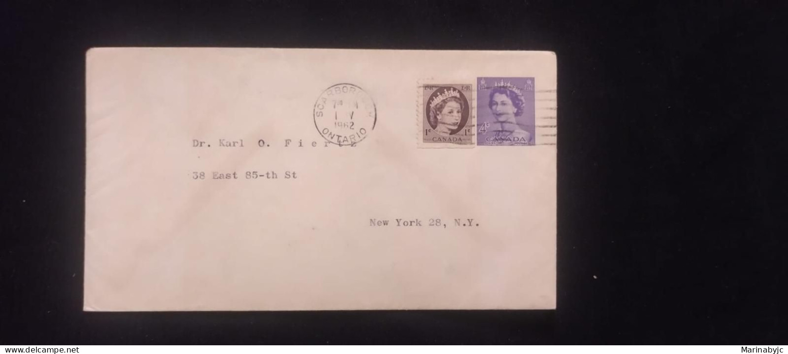 C) 1962. CANADA. AIRMAIL ENVELOPE SENT TO USA. DOUBLE STAMP XF - Sonstige & Ohne Zuordnung