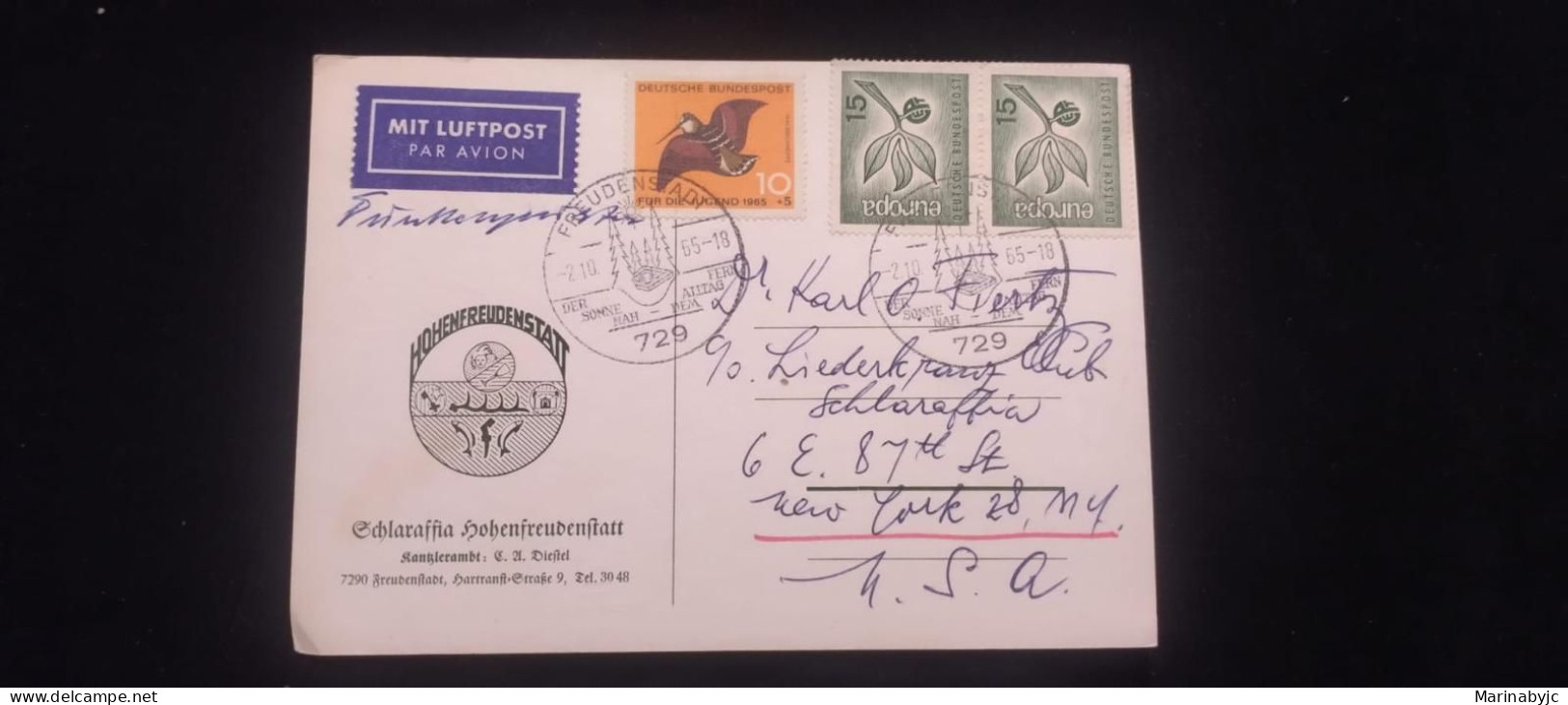 C) 1965. GERMANY. AIRMAIL ENVELOPE SENT TO USA. MULTIPLE XF STAMPS - Andere-Europa