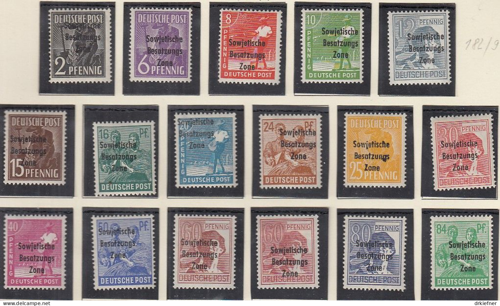 SBZ  182-197, Postfrisch **/*, Mit Abarten, Arbeiter Mit Aufdruck, 1948 - Postfris