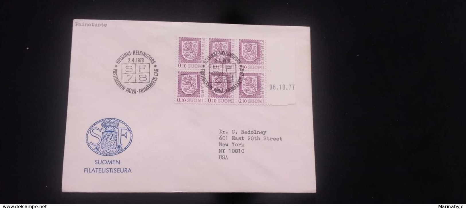 C) 1978. FINLAND. AIRMAIL ENVELOPE SENT TO USA. MULTIPLE STAMPS. XF - Europe (Other)