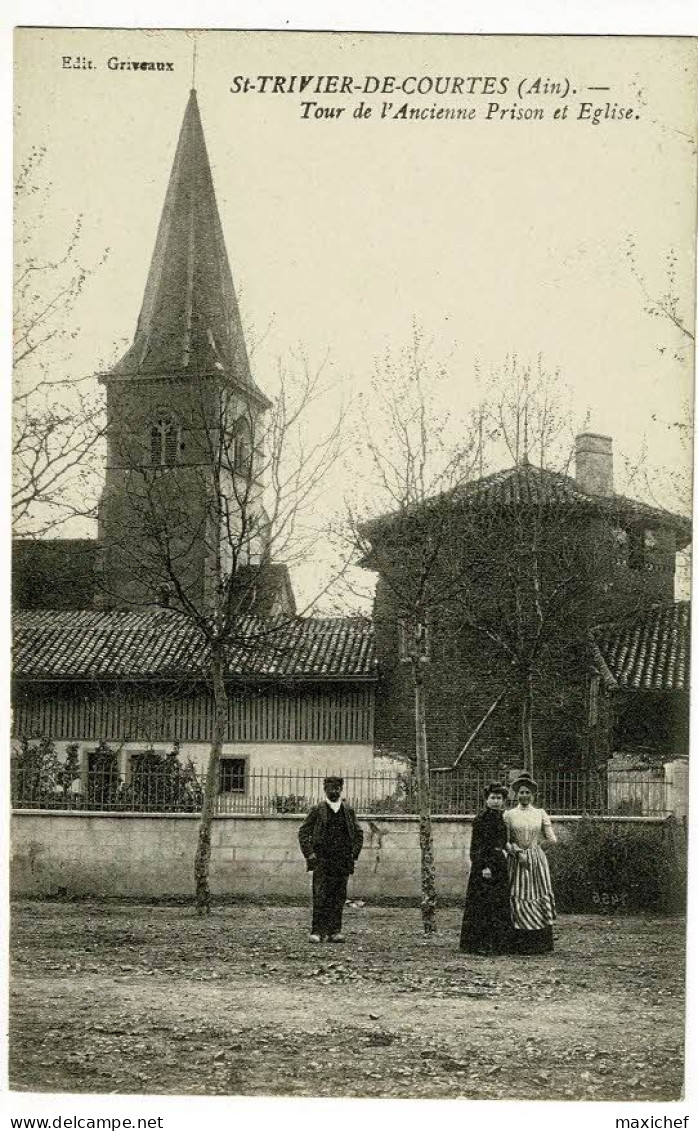 Saint Trivier De Courtes - Tour De L'Ancienne Prison Et Eglise ( Animation) Pas Circulé - Unclassified