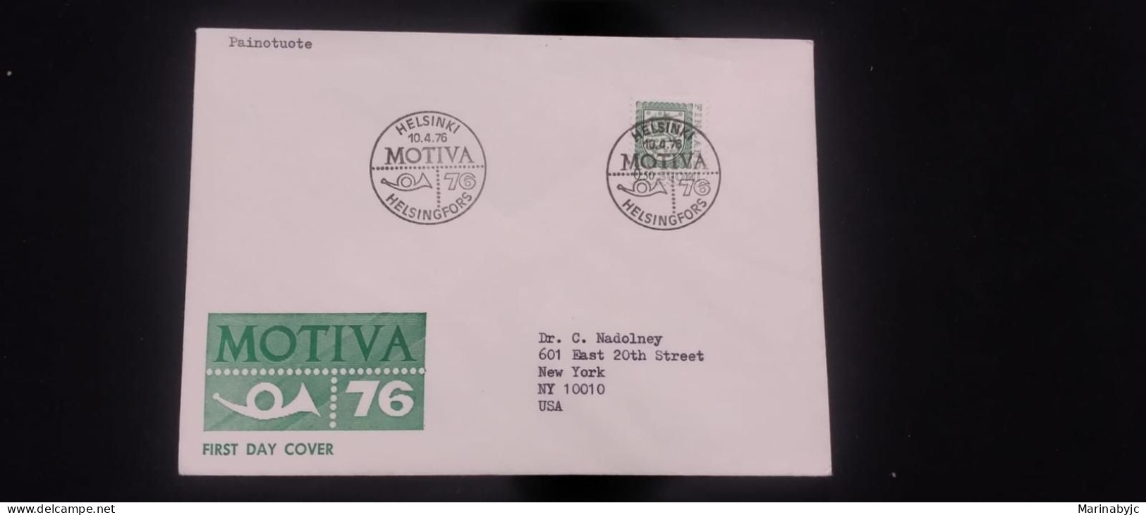 C) 1976. FINLAND. FIRST AIRMAIL ENVELOPE SENT TO USA. XF - Other & Unclassified