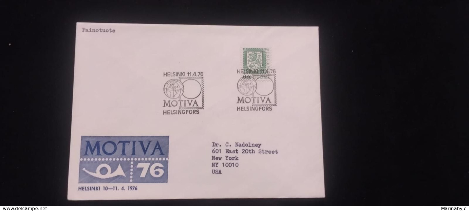 C) 1976. FINLAND. FIRST AIRMAIL ENVELOPE SENT TO USA. XF - Andere & Zonder Classificatie