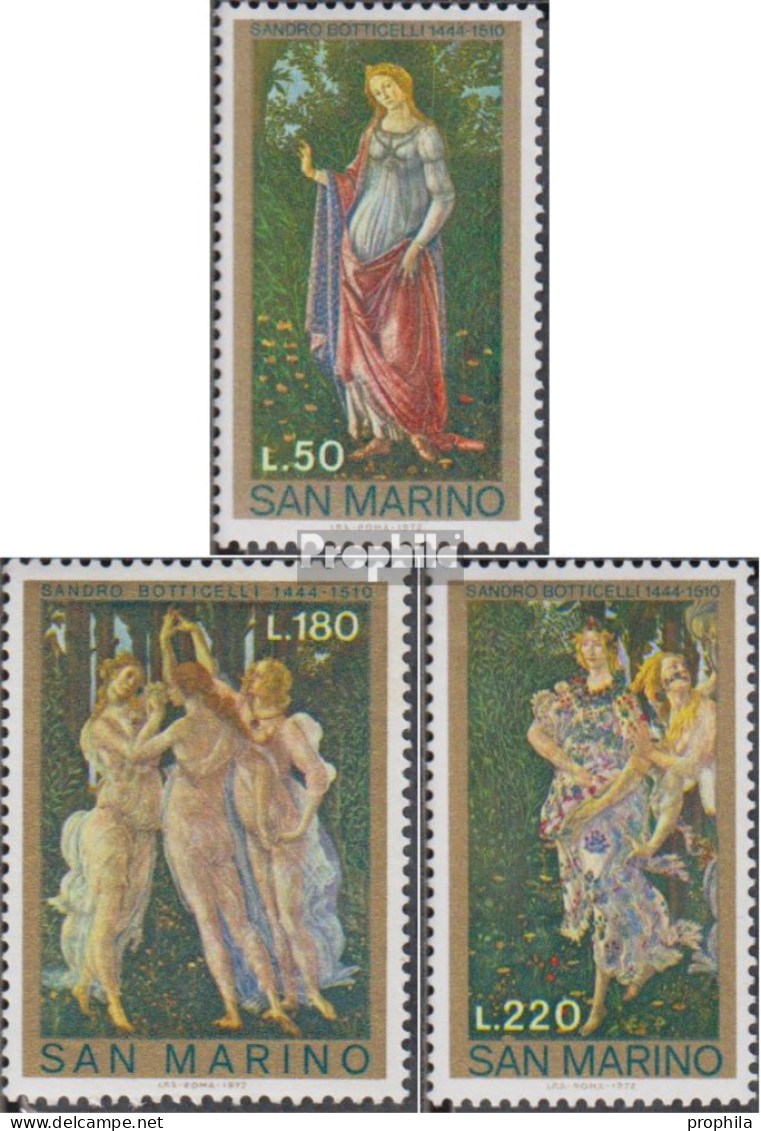 San Marino 994-996 (kompl.Ausg.) Postfrisch 1972 Gemälde - Neufs