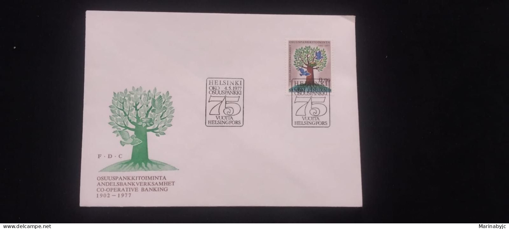 C) 1977. FINLAND. FDC. 75TH ANNIVERSARY OF COOPERATIVE BANKS. XF - Autres & Non Classés