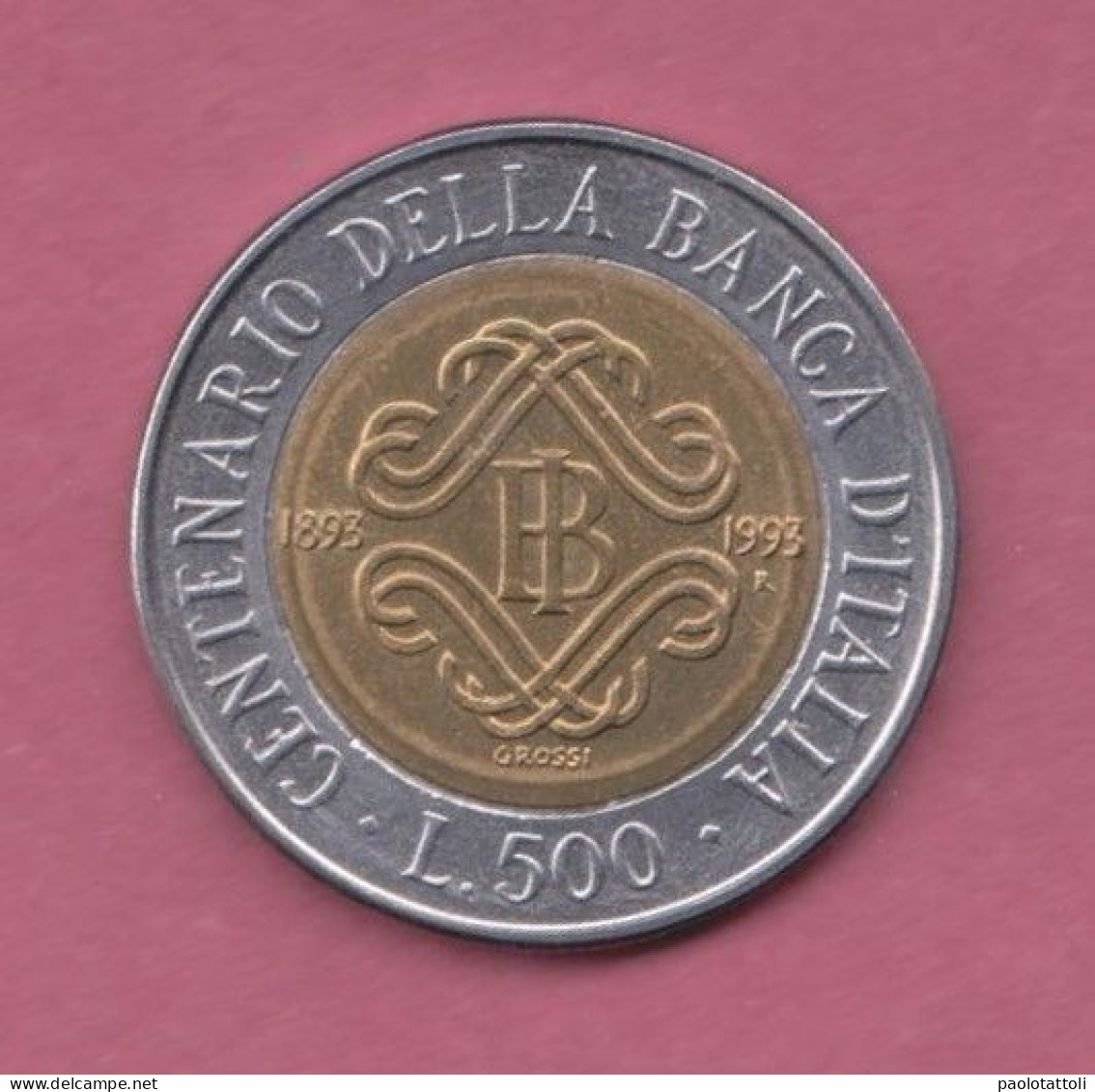 Italia, 1993- 500 Lire  Luca Pacioli- Circulating Commemorative Coin- Bimetallic Bronzital Center In Acmonital Ring- - 500 Lire