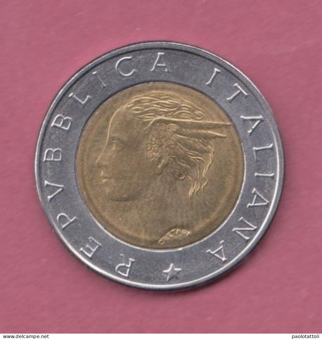 Italia, 1993- 500 Lire  Luca Pacioli- Circulating Commemorative Coin- Bimetallic Bronzital Center In Acmonital Ring- - 500 Lire