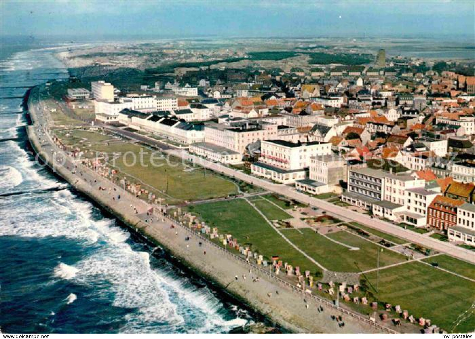 72670198 Norderney Nordseebad Fliegeraufnahme Kaiserstrasse Strand Norderney - Norderney