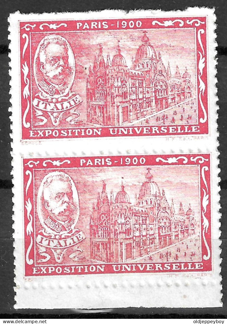 France Paris Exposition Universelle Universal Italie Block Od 2 Mnh** VIGNETTE Reklamemarke Erinnophilie - Erinnophilie